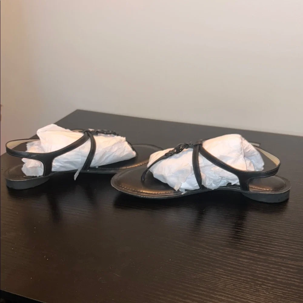 Michael Kors Black Leather Sandals - Picture 5 of 6